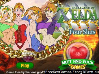 Porn game of Legend of Zelda with four elf sluts