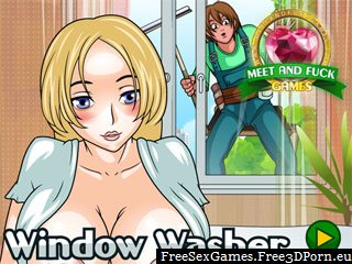 Spy sexy girl in Window Washer voyeur sex game