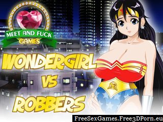 Manga Wondergirl and horny robbers in fuck game